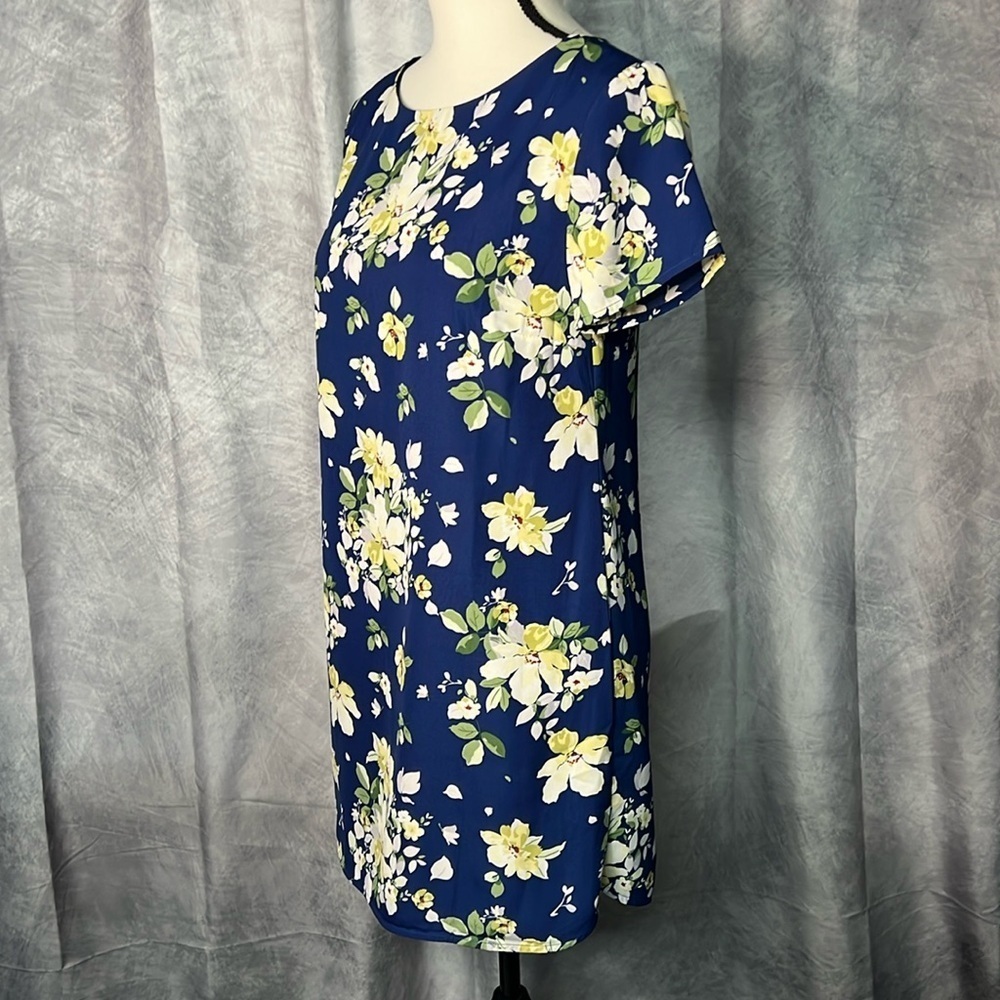 Lulu’s Floriana Navy Blue Floral Shift Dress - size Small - Picture 6 of 14